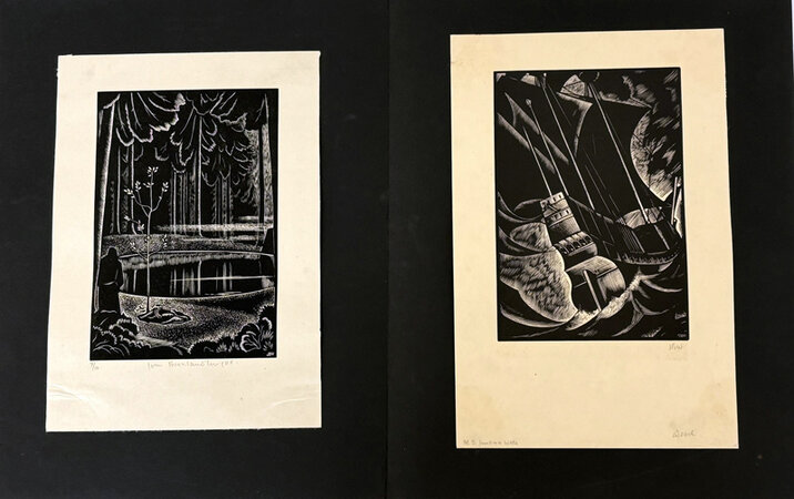 The Masque of the Red Death - folder containing two original signed engravings. by BUCKLAND WRIGHT, John.